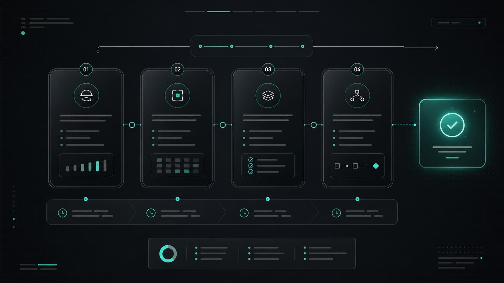 Abstract visual showing connected AI capability systems across business workflows